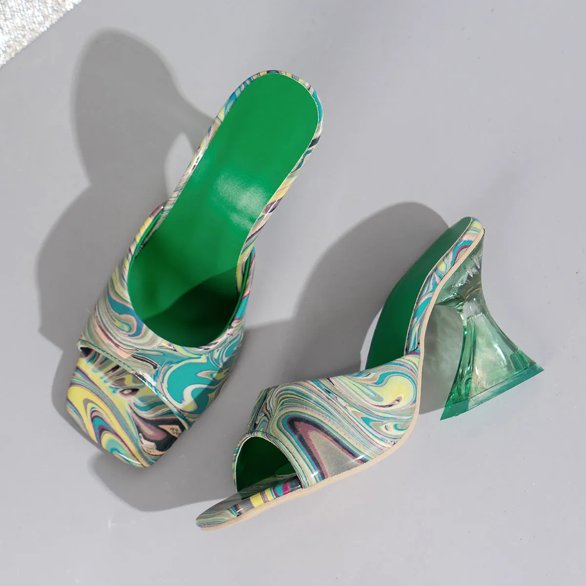 Peep Toe Mid Heels