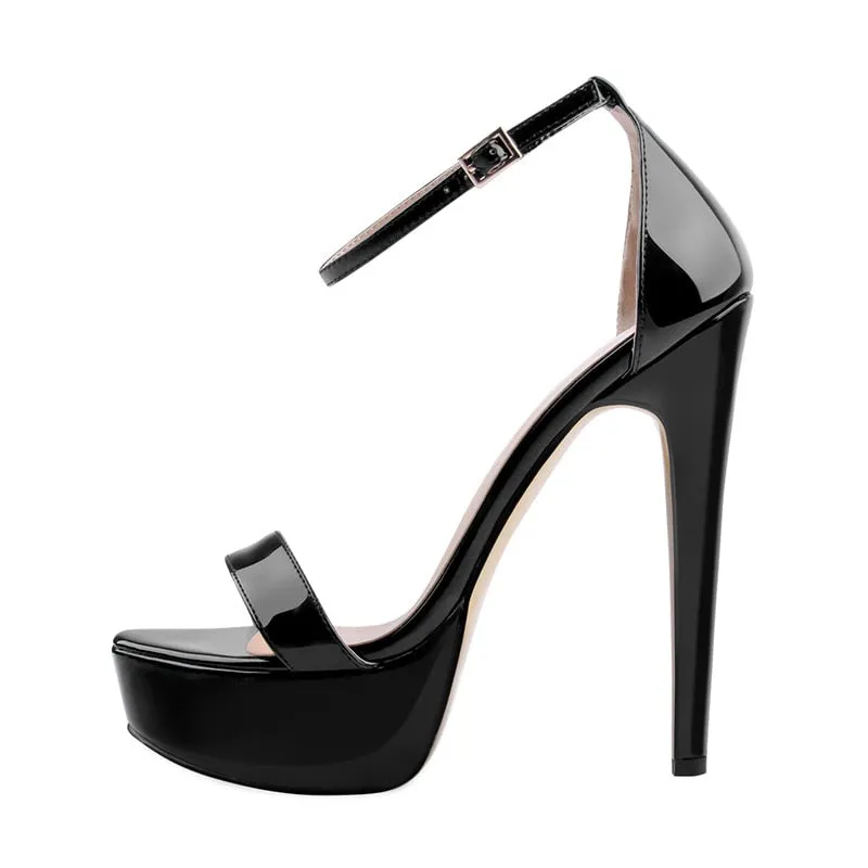 Peep Toe Platform Ankle Buckle Strap Sandals