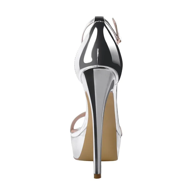 Peep Toe Platform Ankle Buckle Strap Sandals