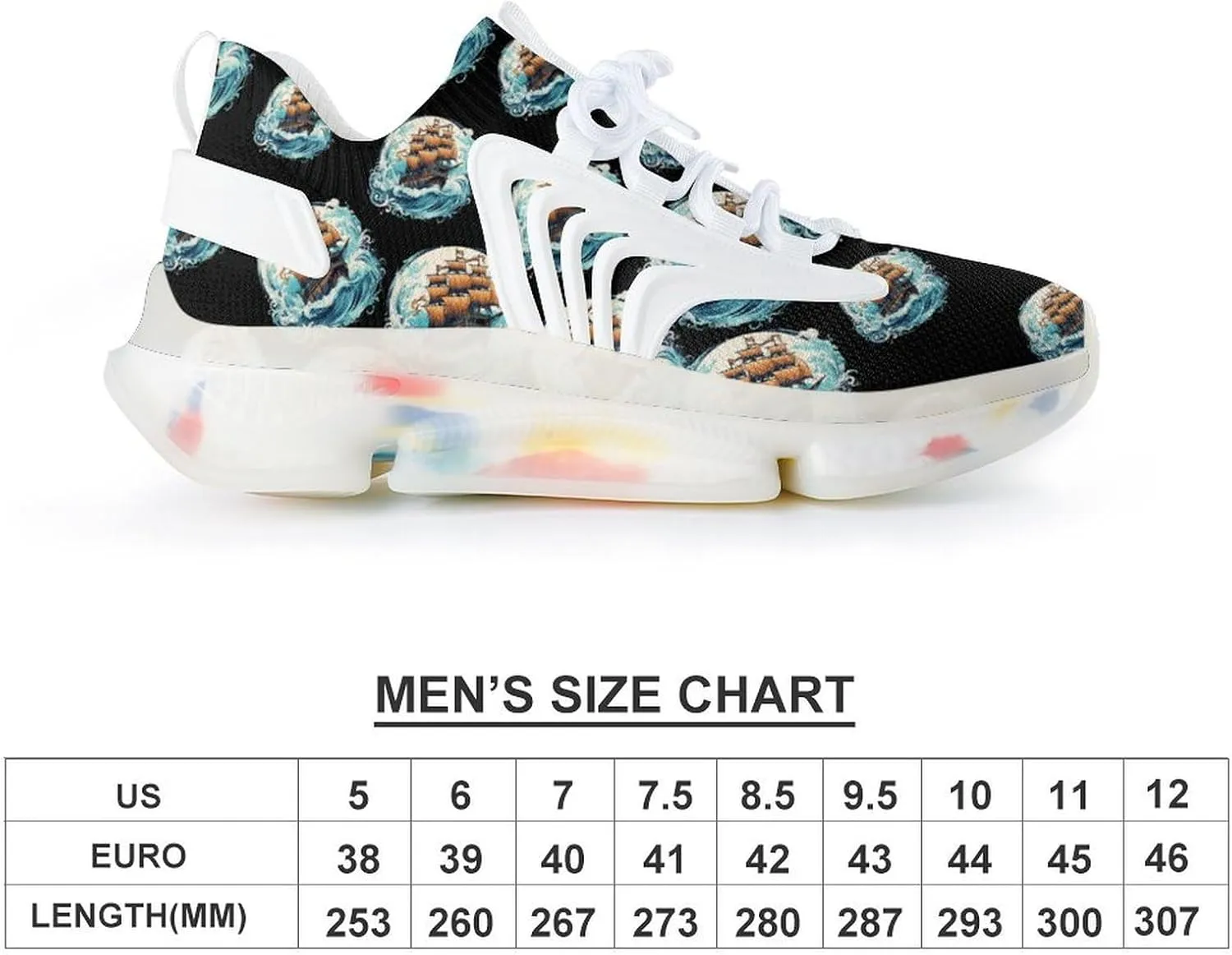 Piratees Ship Mens Sneakers Running Shoes Lightweight Athletic Shoes for Jogging Walking Gym