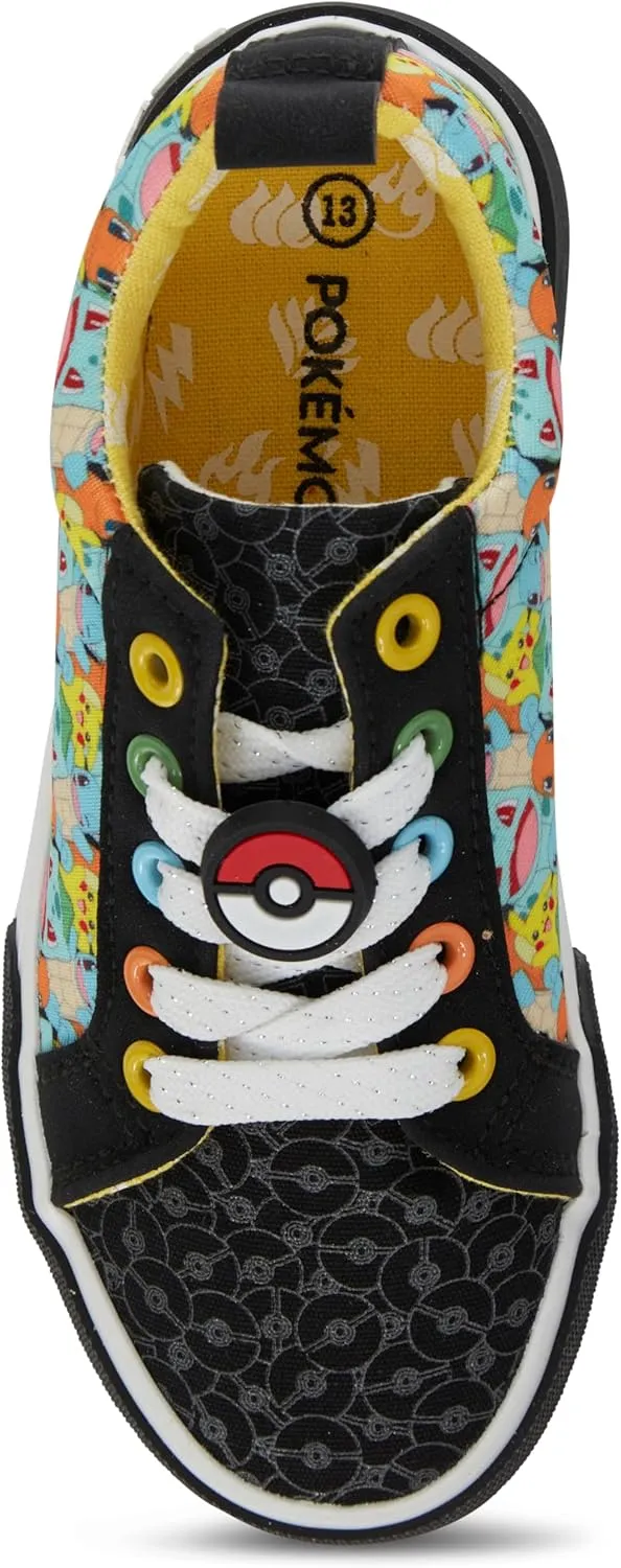 Pokemon Boys Classic Pikachu Sneakers Kids Shoes with Easy-On Lace Up - Pikachu, Charizard, Bulbasaur - Official Shoes