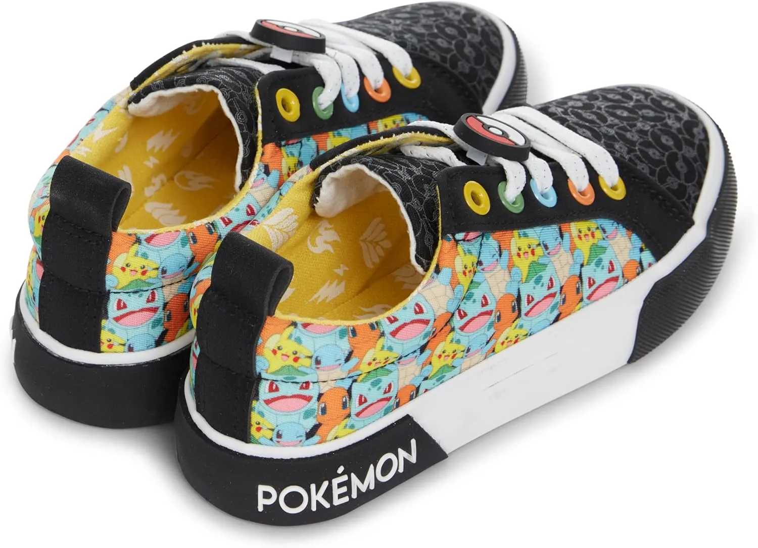 Pokemon Boys Classic Pikachu Sneakers Kids Shoes with Easy-On Lace Up - Pikachu, Charizard, Bulbasaur - Official Shoes