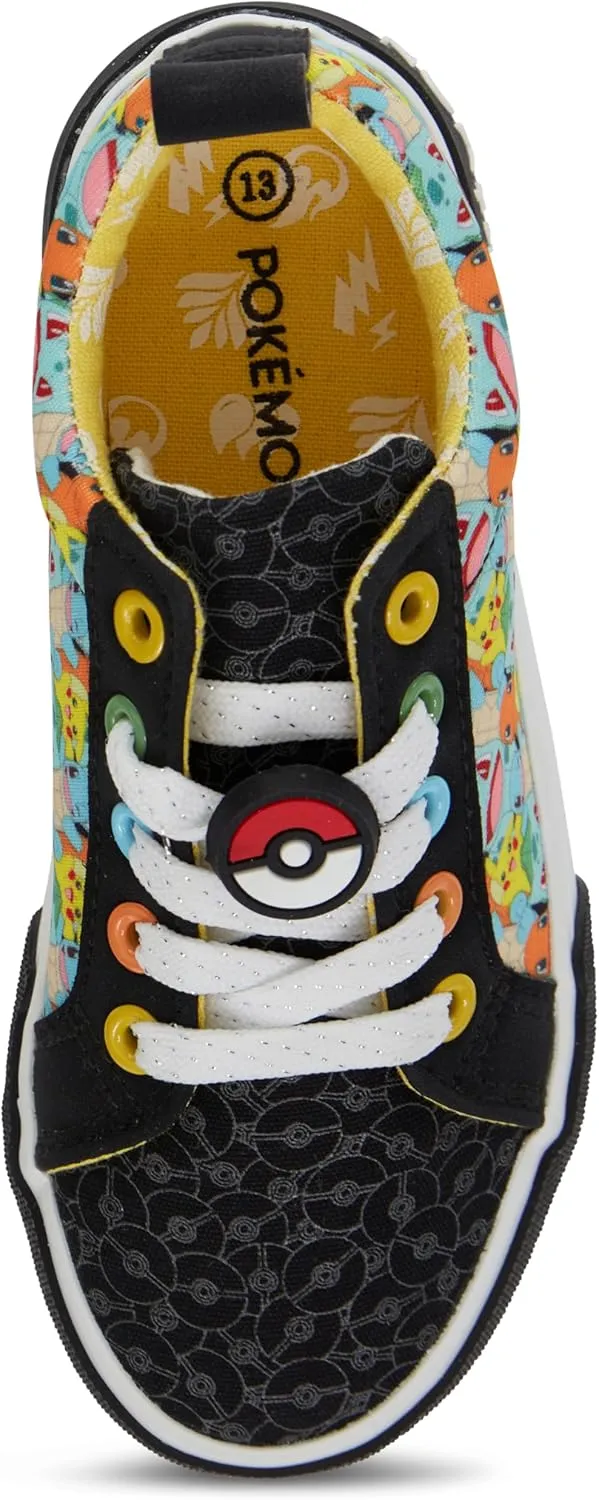 Pokemon Boys Classic Pikachu Sneakers Kids Shoes with Easy-On Lace Up - Pikachu, Charizard, Bulbasaur - Official Shoes