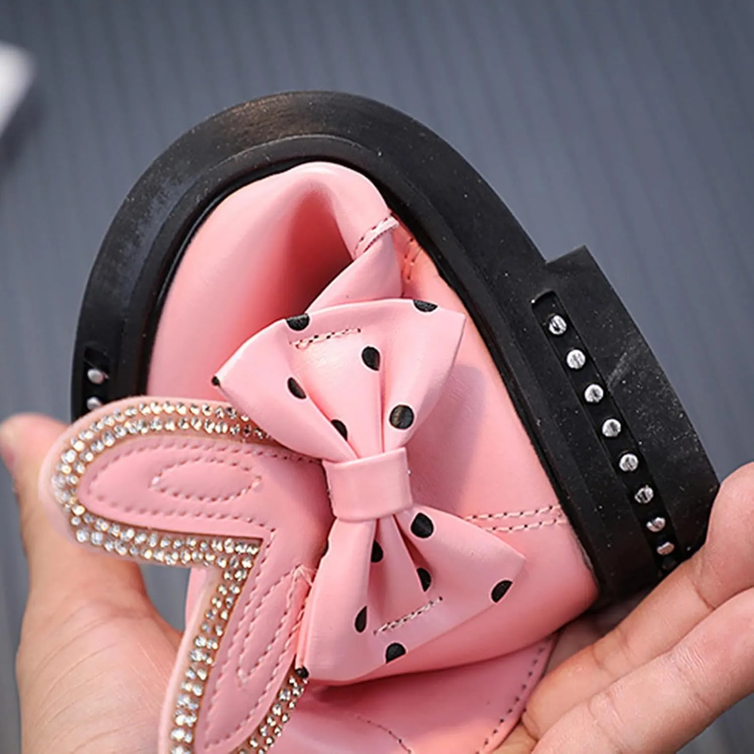 PU Leather Lace Bowknot Zipper Princess Shoes Non-Slip Fur Lined Winter Boots for Little Kid/Big Kid Girls 4-12 Years