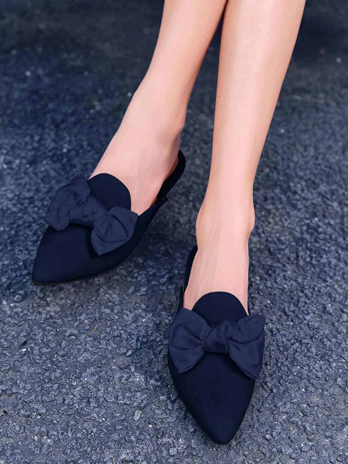 Rilista Mules for Women Slip On Comfortable Pointed Toe Womens Loafers Women's Flats for Women's Mules & Clogs