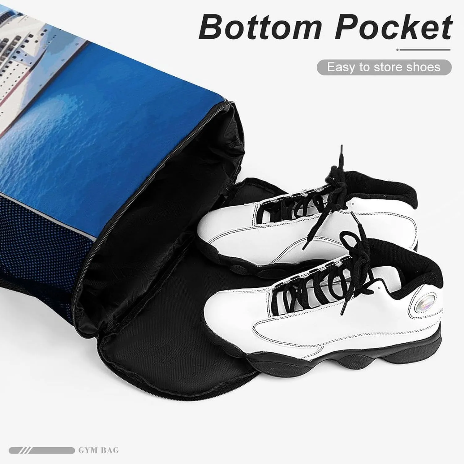 Sports Drawstring Backpack Lightweight Small Gym Bag Cruise Ship Gym Sackpack for Women Men
