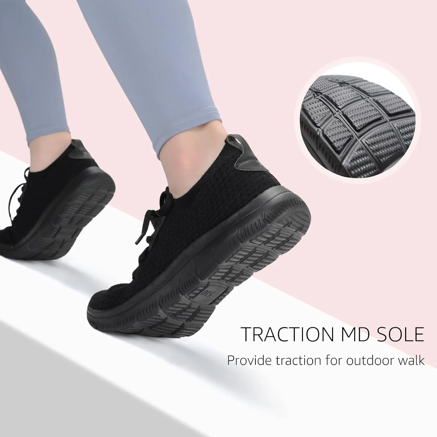 STQ Tennis Shoes Womens Slip on Walking Sneakers for Gym Workout