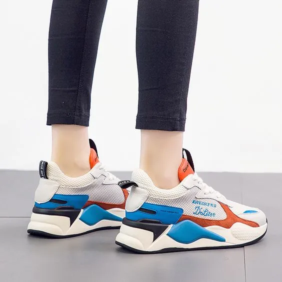 Trendy Color Block Leather Sneaker Shoes