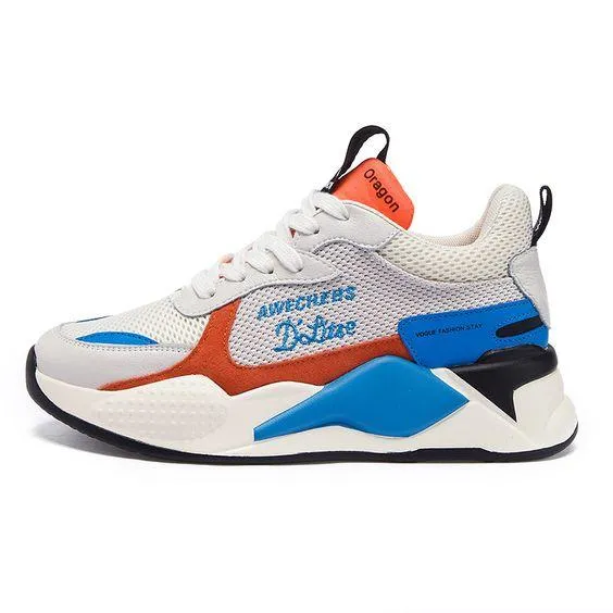 Trendy Color Block Leather Sneaker Shoes
