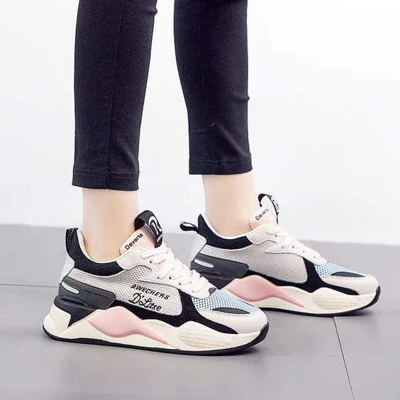 Trendy Color Block Leather Sneaker Shoes