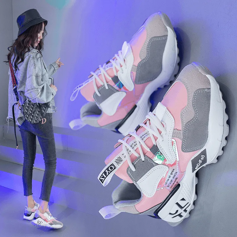 Trendy Velvet-Lined Women’s Platform Sneakers