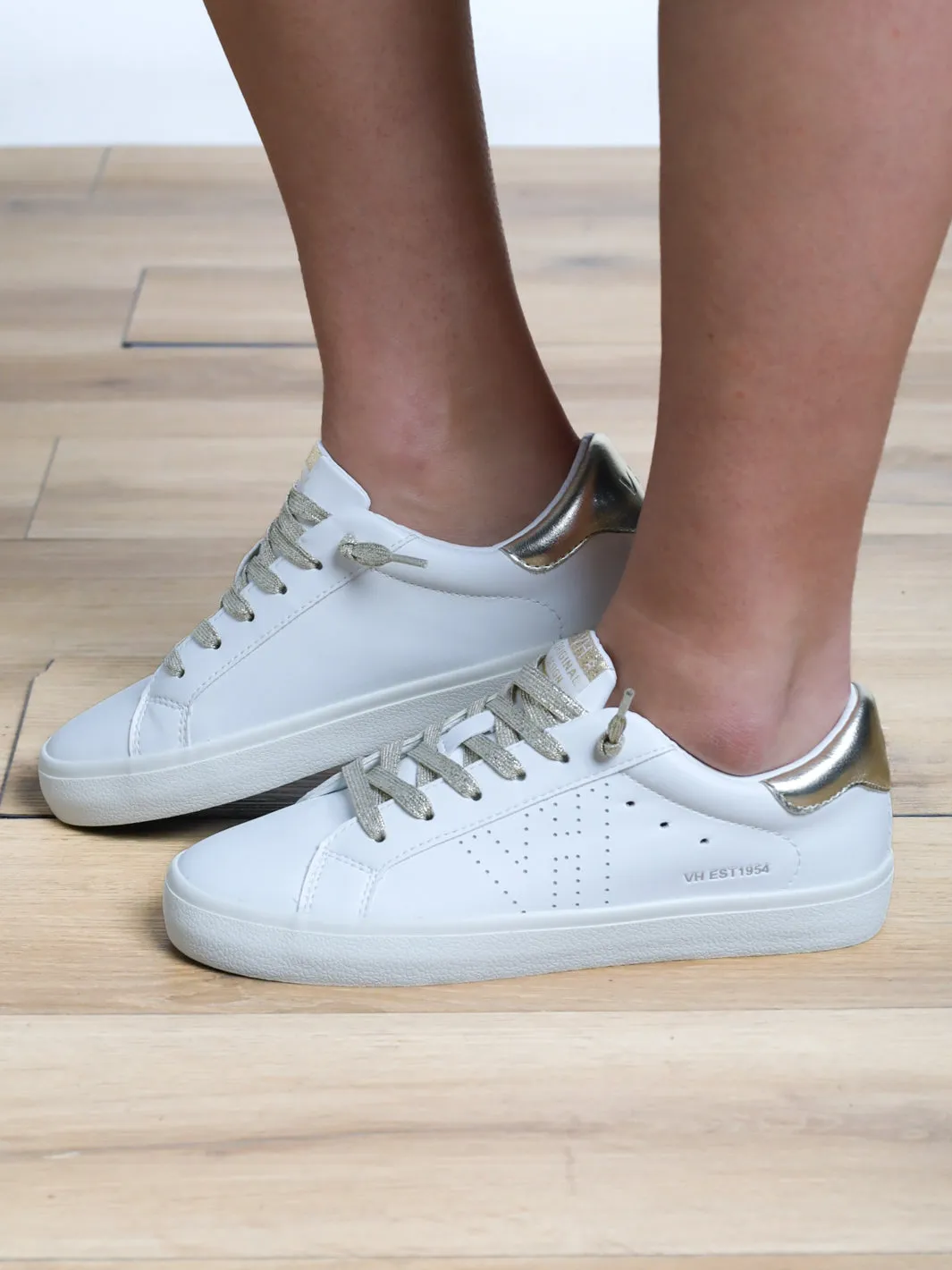 Triple Take Metallic Back Sneakers
