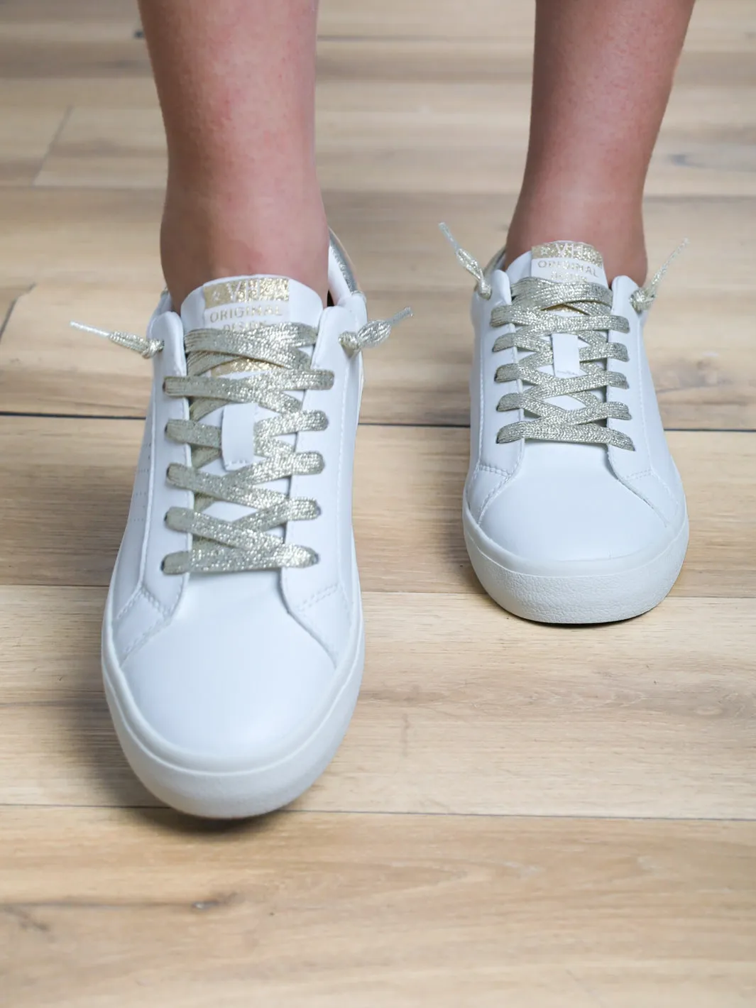 Triple Take Metallic Back Sneakers