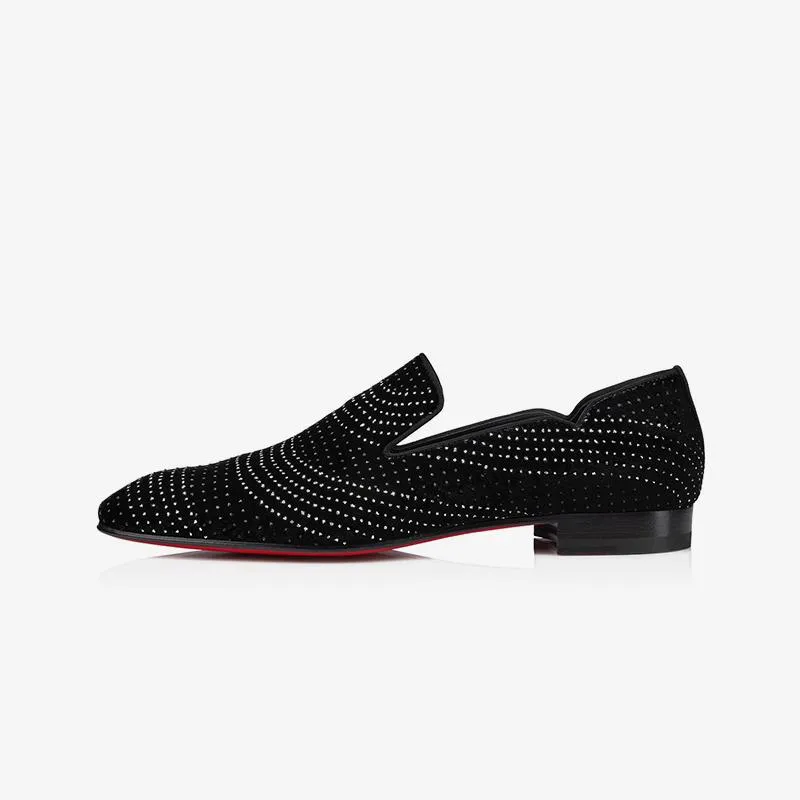 Velvet Strass Men Shoes Calf Loafers