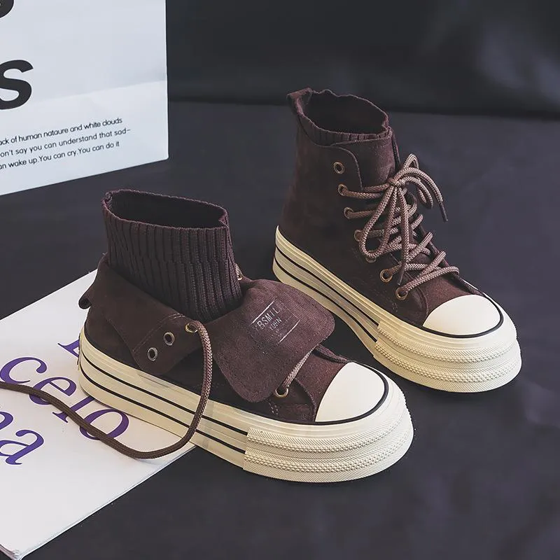Versatile suede soft sole sneakers