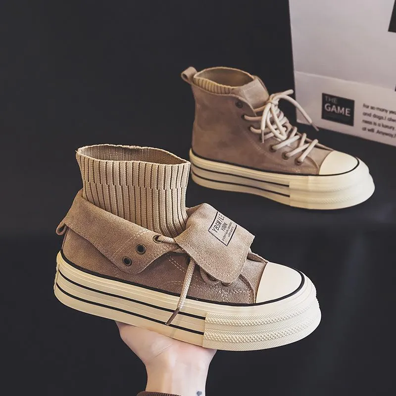 Versatile suede soft sole sneakers