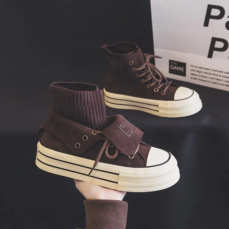 Versatile suede soft sole sneakers