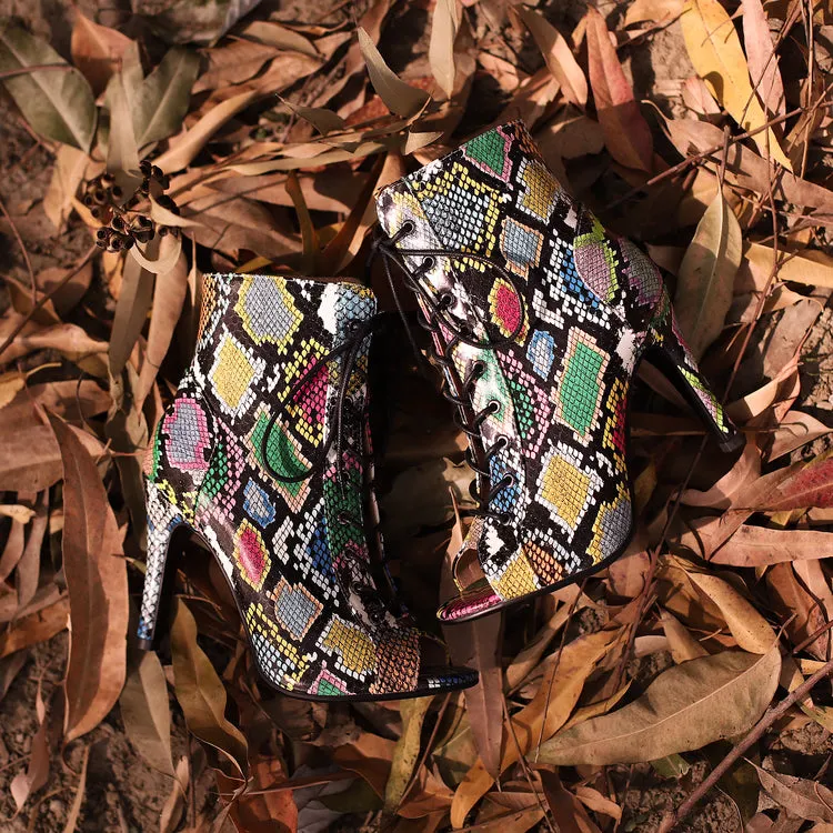 Wild Charm Leopard Print Lace-Up Heel Booties - Fierce Fashion for the Bold