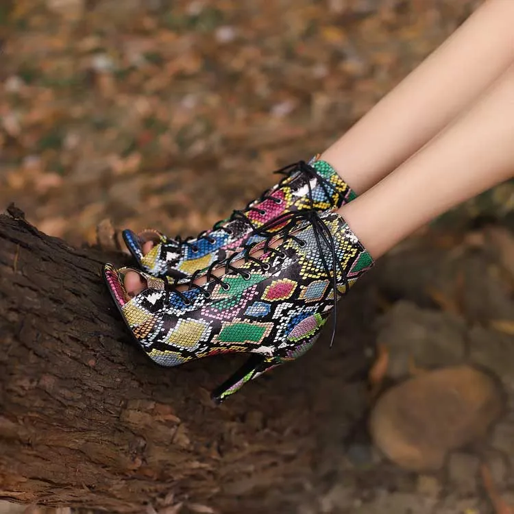 Wild Charm Leopard Print Lace-Up Heel Booties - Fierce Fashion for the Bold