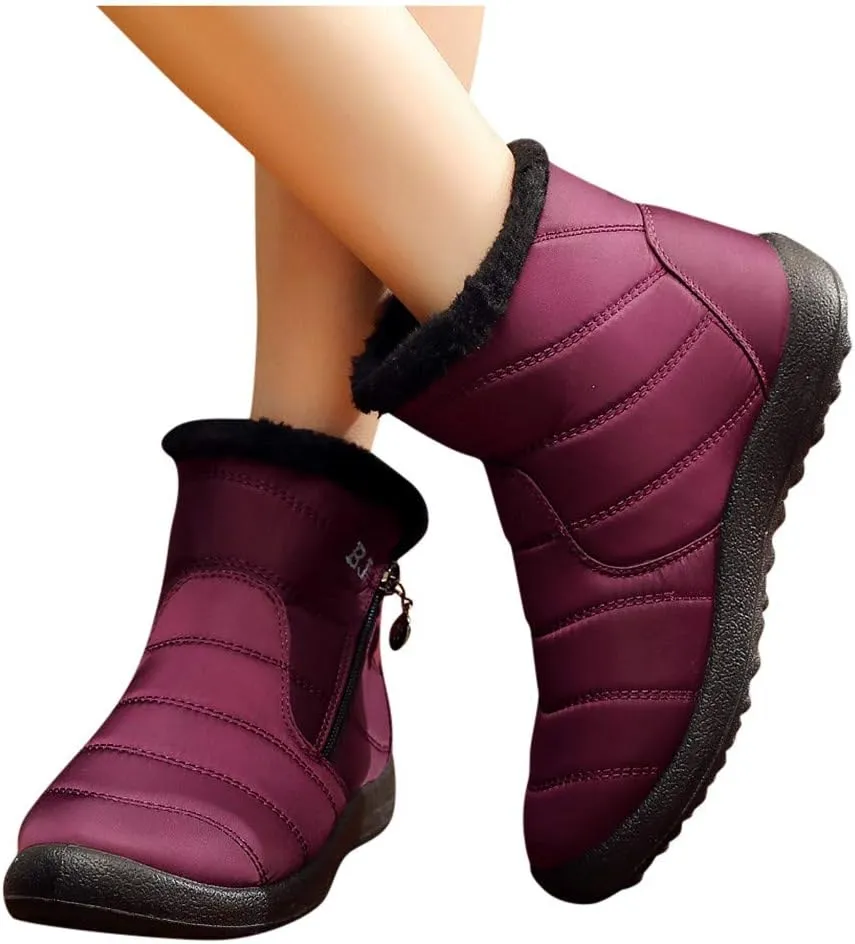 Women Winter Boots Waterproof Short Snow Boots Ladies Womens Snow Boots Winter Fur Lined Ankle Boot Snow Boot for Women Short Platform Boots Men Mens Snow Booties