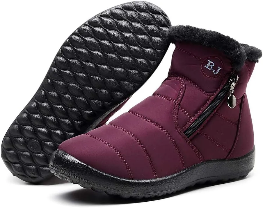 Women Winter Boots Waterproof Short Snow Boots Ladies Womens Snow Boots Winter Fur Lined Ankle Boot Snow Boot for Women Short Platform Boots Men Mens Snow Booties