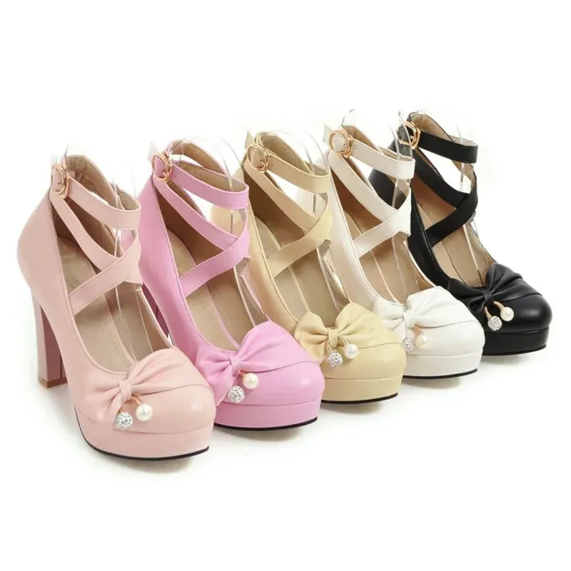 Women's Genuine Leather High Heel Shoes in Sizes 32-43