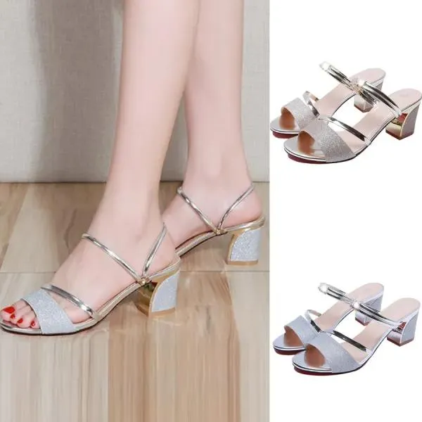Women'S Mid-Heel Flip Flops And Two-Wear Thick-Heel Sandals 94807057C