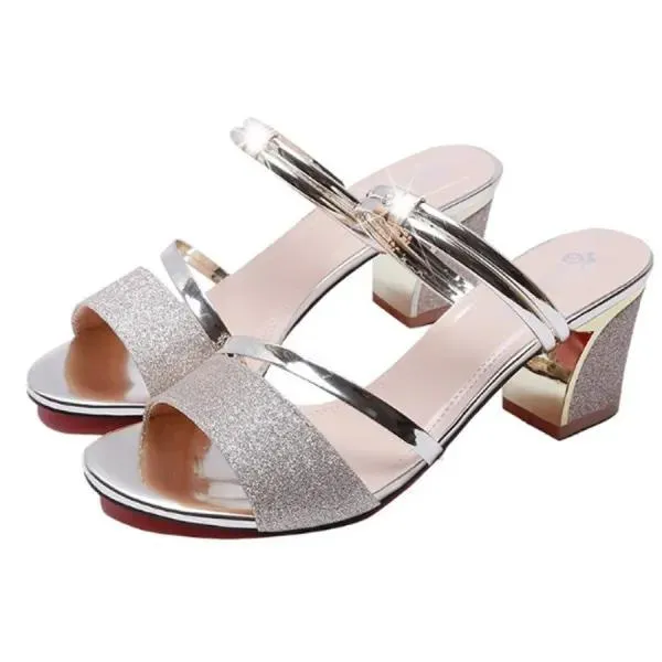 Women'S Mid-Heel Flip Flops And Two-Wear Thick-Heel Sandals 94807057C