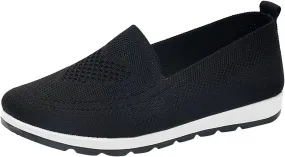 Womens Slip On Walking Shoes Lightweight Comfortable Sneakers Casual Canvas Flats Non Slip Elastic Loafers