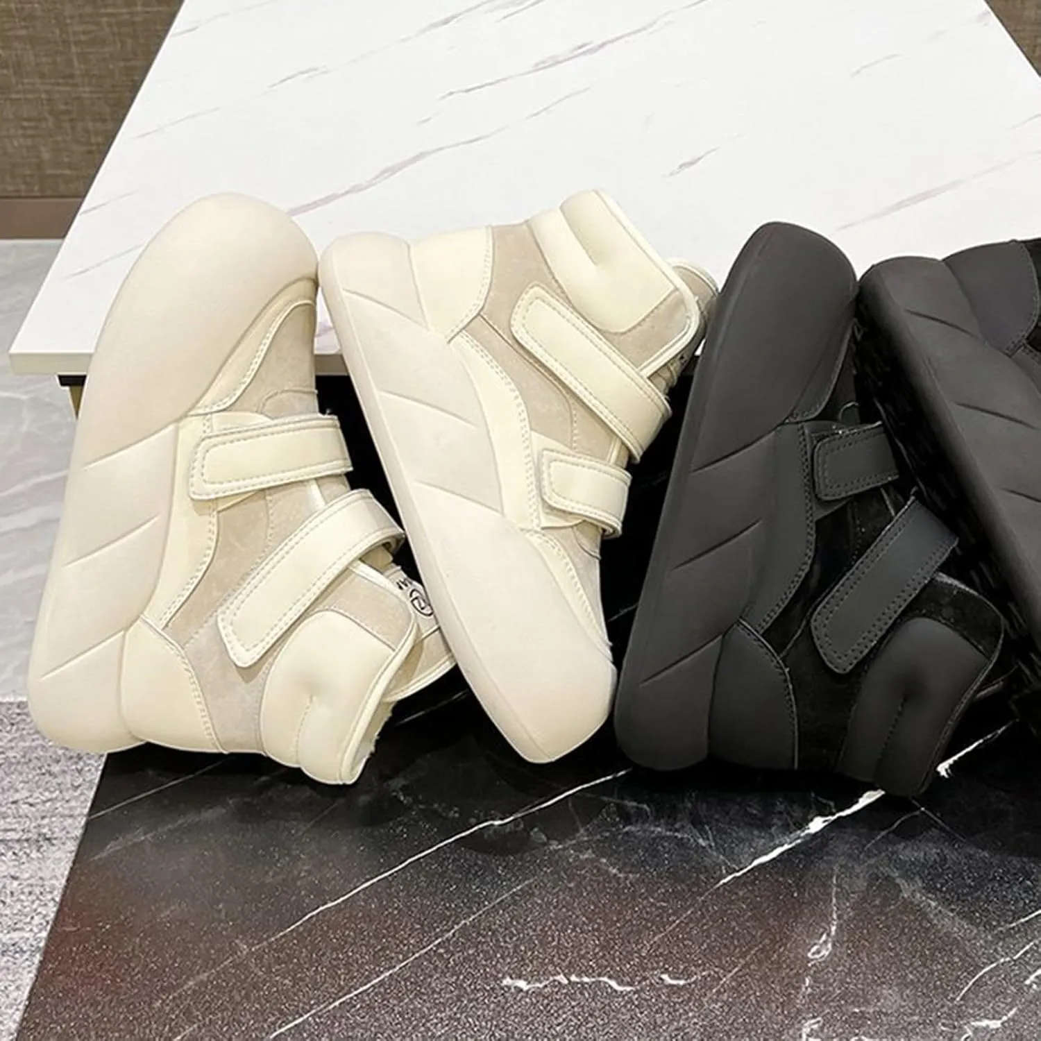 Women's Snow Ankle Boots Furry Snow Boots Round Toe Suede Warm PlushLined Boots Platform Flat Outdoor Winter Boots