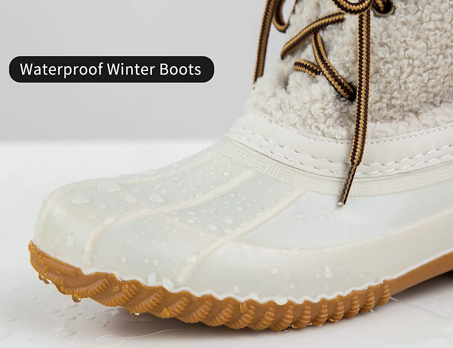 Women's Winter Snow Boots Waterproof Insulated Rain Boots Shearling Faux Fur