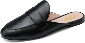 YDN Women Comfy Round Toe Slide Mules Clogs Sandals Backless Loafers Flats Low Heel Pumps Slip On Fashion Dressy Slipper Shoes